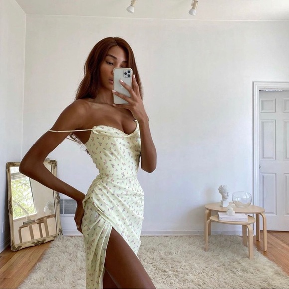 House of CB Dresses & Skirts - House of CB Daniella Lemon Floral Balcony Corset Dress